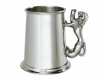 Lion Handle 1 Pint Wentworth Pewter Tankard