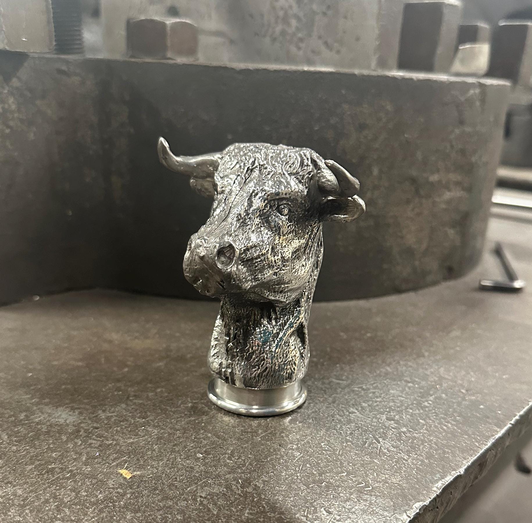 2oz Cast Pewter Bull Head Jigger – Shot Cup, Handmade UK Spirit