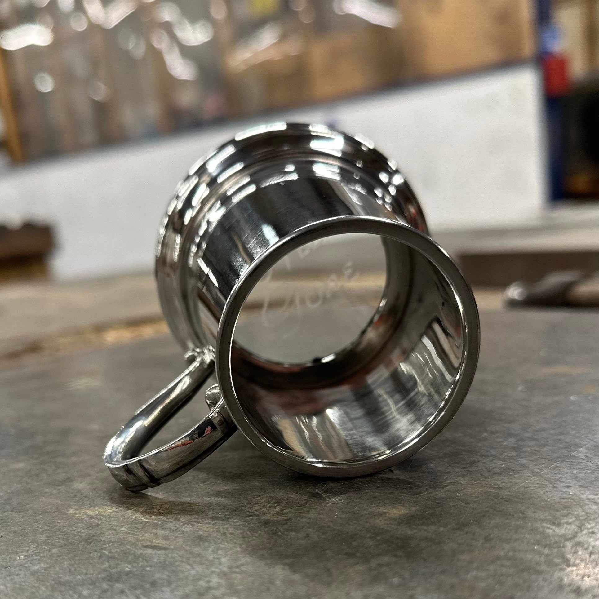 Wentworth Tazza In Peltro Per Bebè Con Manico A Cicogna, Personalizzabile, In Confezione Regalo, 1/4 Di Pinta, Made In UK