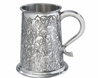 Love Skull 1 Pint Wentworth Pewter Tankard