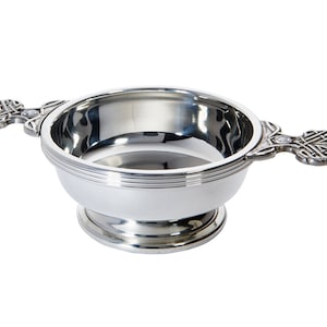 April Birthstone Cubic Zicorna Pewter Quaich Whisky Tasting Bowl Loving Cup Burns Night