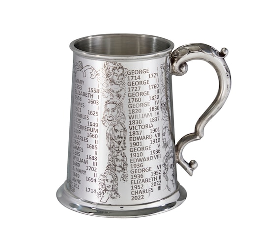 Wentworth Pewter - Standard Pewter and Brass Quaich Whisky Tasting Bowl Loving Cup Burns Night＿並行輸入品 Kings and Queens 1 Pint Wentworth Pewter Tankard - Etsy