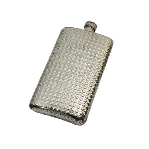 Fiaschetta gigante da 500 ml in peltro con motivo a waffle, fiaschetta extra large per liquori, regalo geometrico testurizzato
