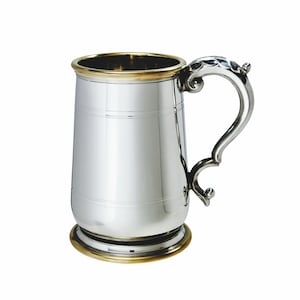 Hallam 1 Pint Wentworth Pewter and Brass Jacobean Tankard