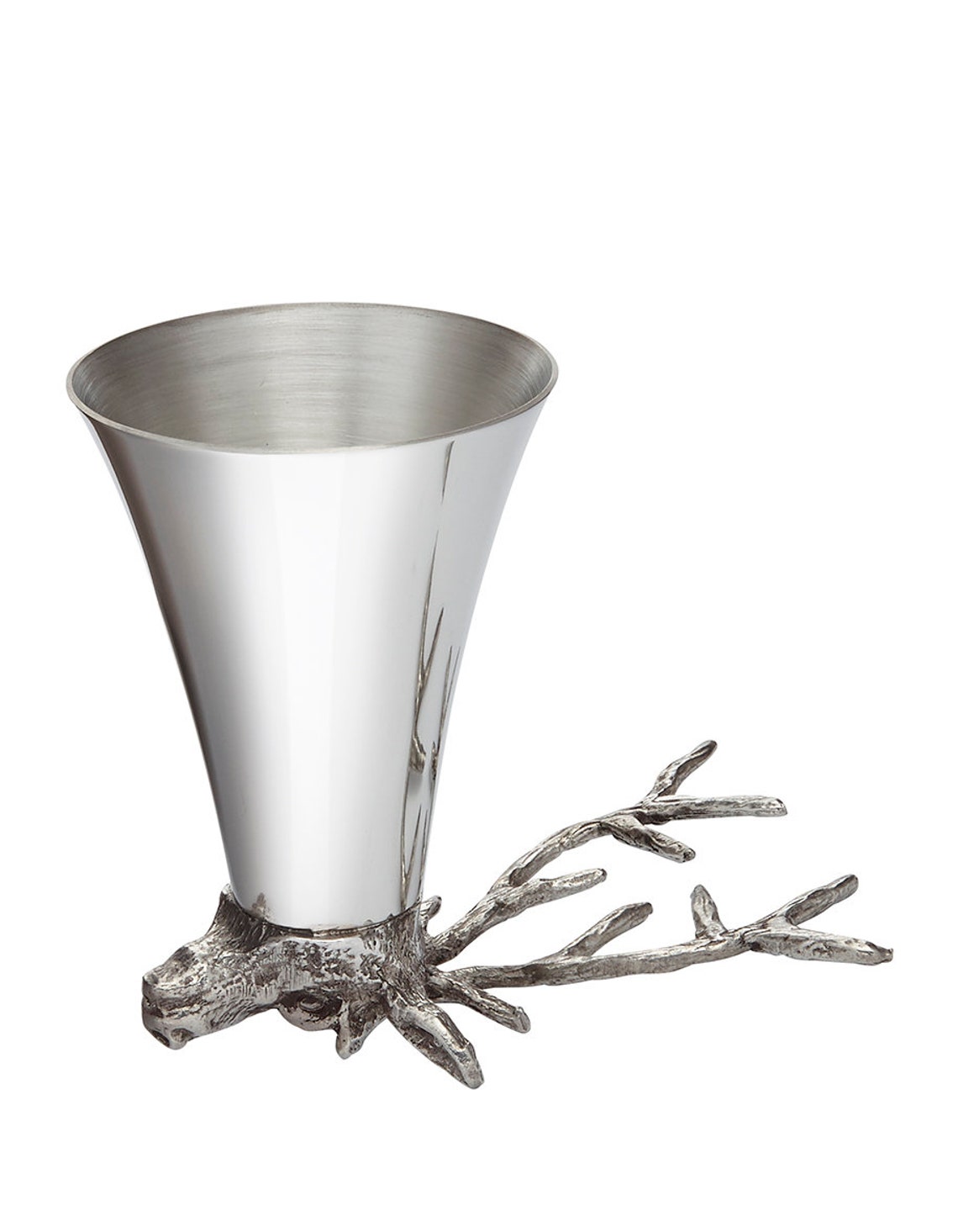 Large Stag Pewter Shot Glass Jigger Stirrup Cup Measure Etsy