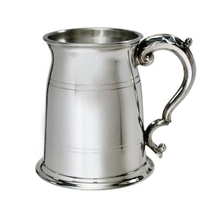 Wentworth Pewter - 1 Pint Old London style Pewter Tankard Customized Engraved Free - Wedding, Birthday, Retirement, Sports trophy, Dad Gift