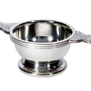Extra Small Tiny 2" Pewter Quaich Whisky Tasting Bowl Loving Cup Burns Night