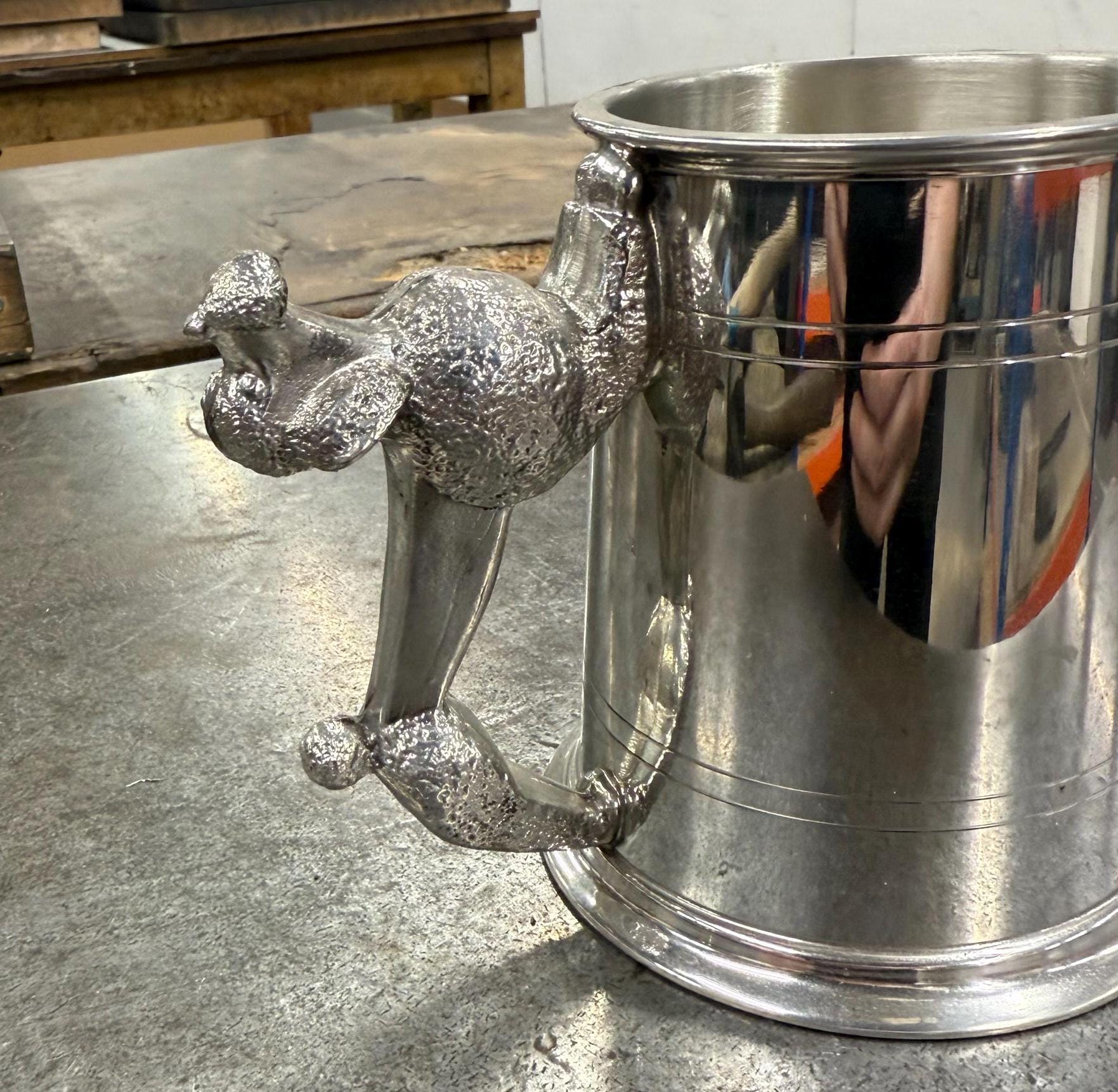Chope En étain Avec Bouchon – Bon état – Patine Grise