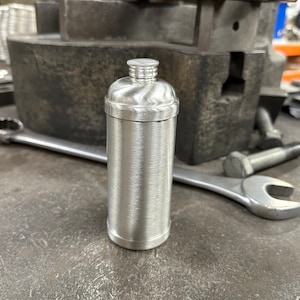 Handmade Pewter Cylinder Flask: Pocket Spirit Flask