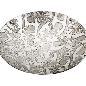 Wentworth Pewter - Peacock Feathers Pewter Round Bowl, Dish