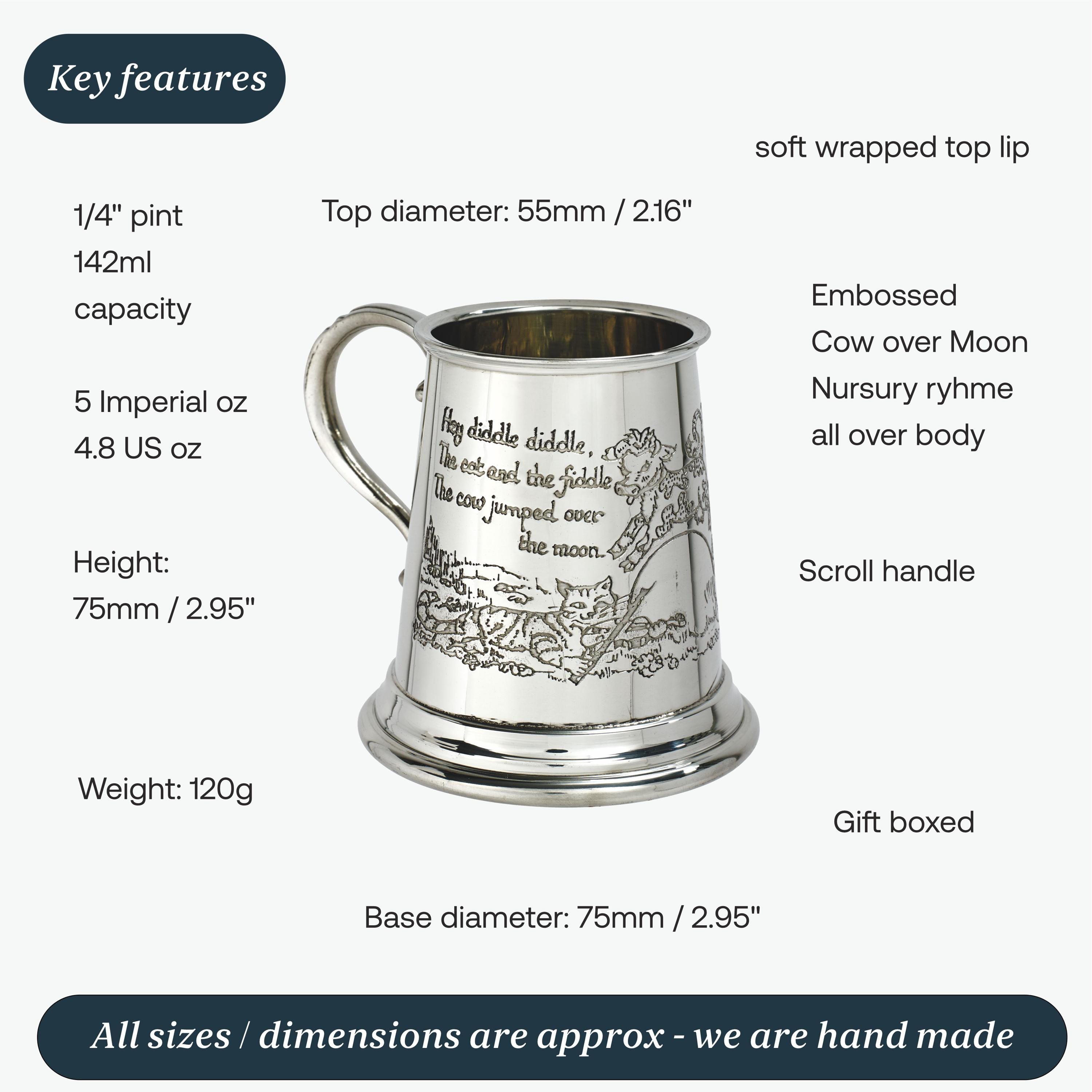 Wentworth Pewter - Tazza in peltro con manico a forma di