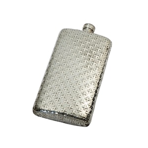 Fleur Large 17oz capacity Pewter Pocket Flask. Saddle flask, hunting shooting fishing, party, giant capacity