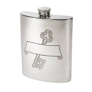21st Birthday Pewter Hip Flask: Handmade Wentworth Spirit Flask, 6oz