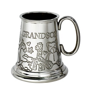 Grandson Wentworth Pewter Baby Mug, Gift, Keepsake