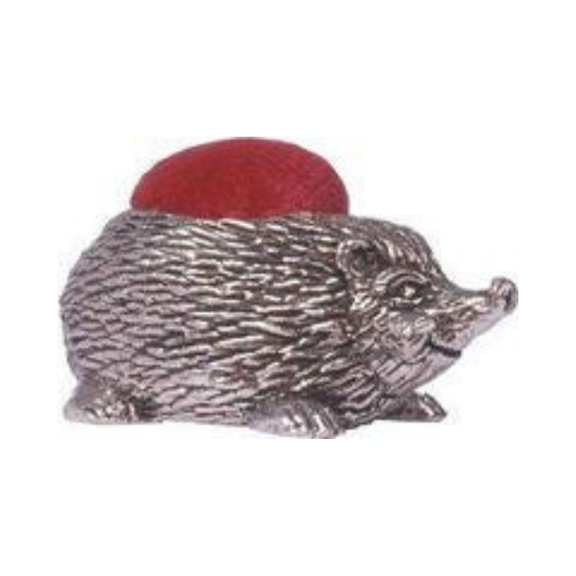 ハリネズミのピューター製ピンクッション - 40 mm x 25 mm x 20 mm