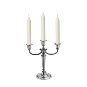 3 arm candelabra cast pewter candlestick holder
