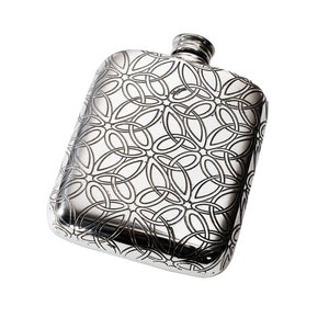Triquetra Wentwork Zinn Taschenflasche, 4 Unzen Kapazität.