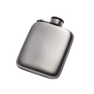 Pocket Flask with Captive Top Wentworth Pewter, 6oz Capacity matt antique pewter finish
