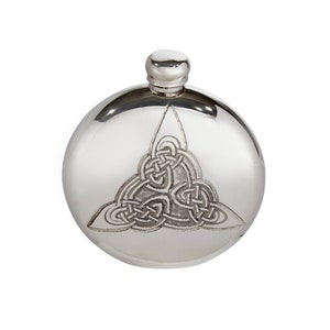 Celtic Tri Knot Pewter Flask - Handmade in Sheffield UK