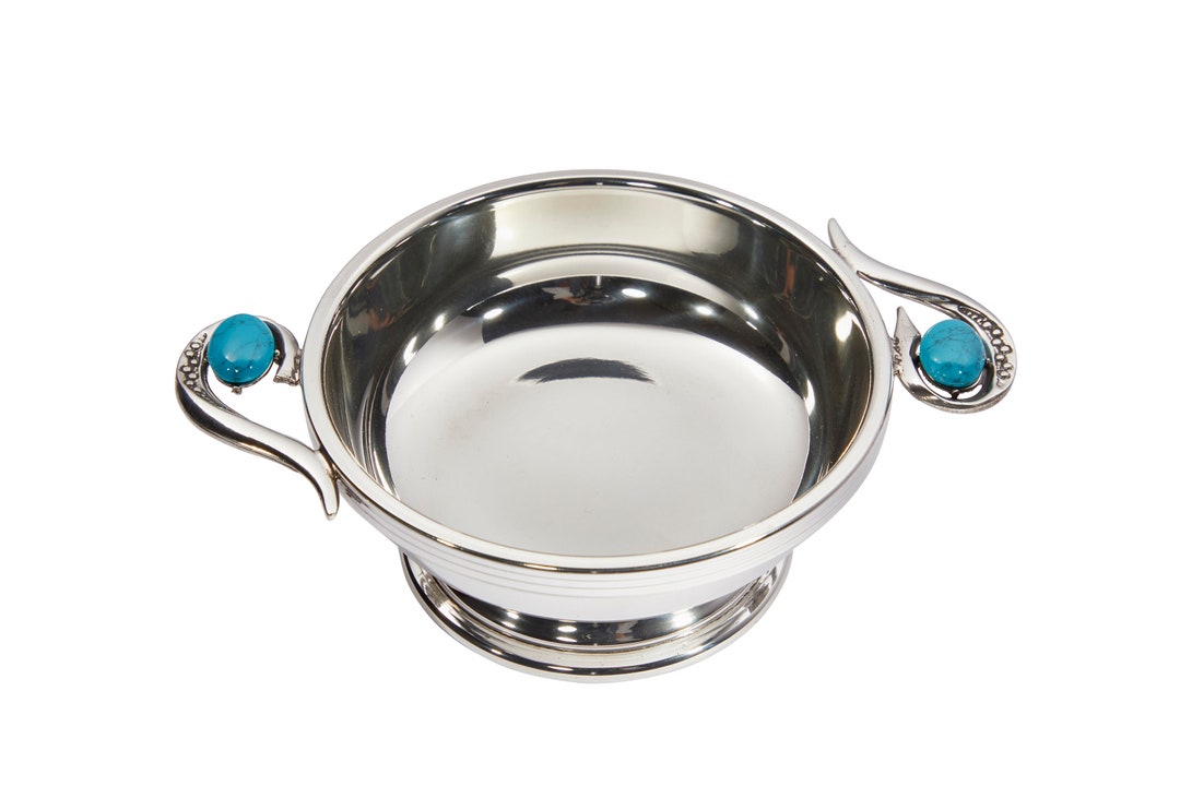 Grande ciotola per degustazione whisky Quaich in peltro Claddagh
