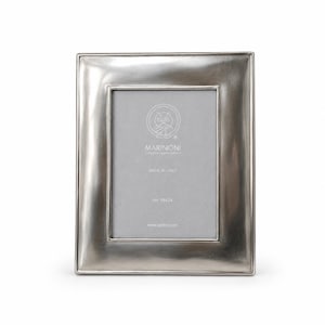 Large Wide Rim Pewter Photo Frame 7x9.5, Heavy Cast Picture Frame, Luxury Handcrafted Decor