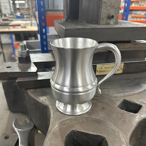 Georgian Matt finish tankard, stein, beer mug - Pint Wentworth Pewter Tankard