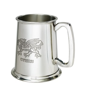 Wentworth Pewter Welsh Dragon Baby Mug - Quarter Pint Keepsake From England