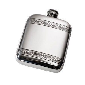 Keltische Bands Wentworrt-Zinn-Taschenflasche, 4 Unzen Kapazität.