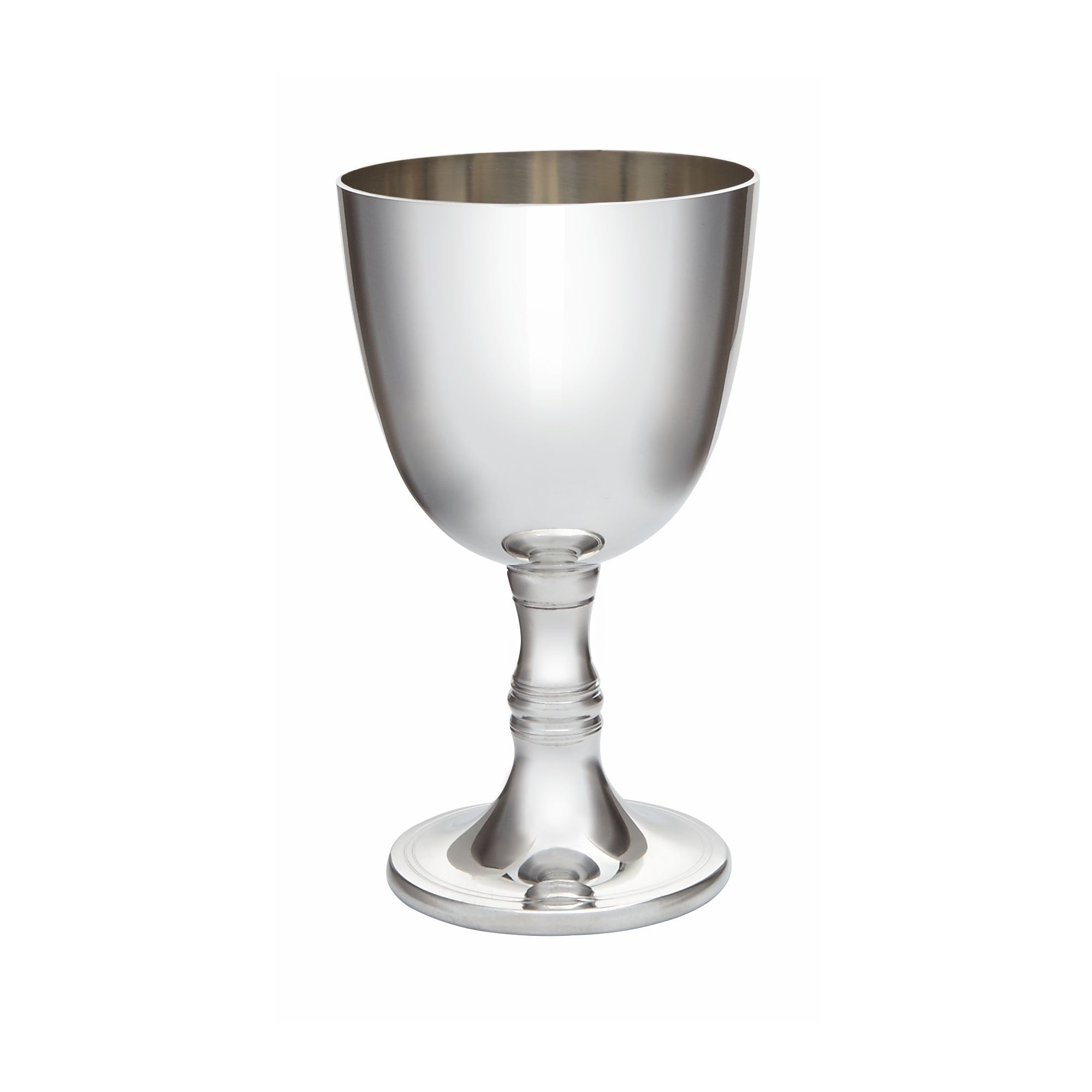 Verre à vin coupe Graal sur pied étain forme calice 25cL