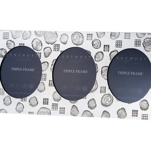 Charles Rennie Mackintosh Pewter Triple Photo Frame / Picture Frame - 110mm x 255mm