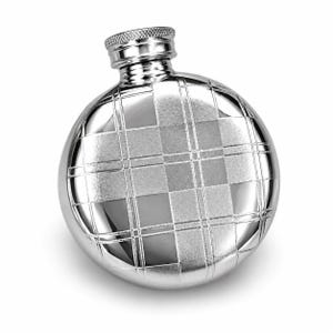 Tartan Mini Runde 2 Unze Zinn Flasche
