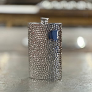 Hammered Pewter Hip Flask: Wentworth 8oz Kidney Flask