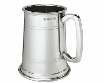 Heavy Double Lined 1 Pint Wentworth Pewter Tankard