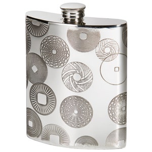 Millstones Pewter Hip Flask: 6oz Spirit Flask, Sheffield Made