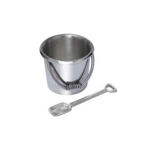 Bucket and Spade Wentworth Pewter Egg Cup and Spoon, Baby Gift, Keepsake