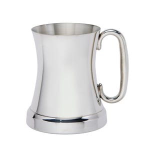 Concave Glass Bottom, Plain Polished Wentworth Pewter Tankard