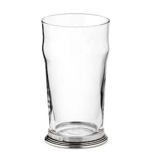 Pewter & glass nonic beer glass