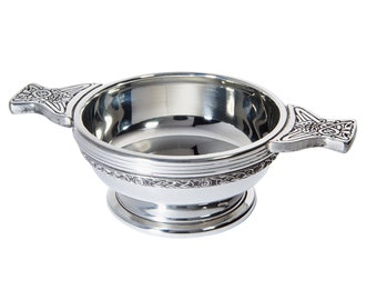 Standard Celtic Band Wentworth Pewter Quaich Whisky Tasting Bowl Loving Cup Burns Night
