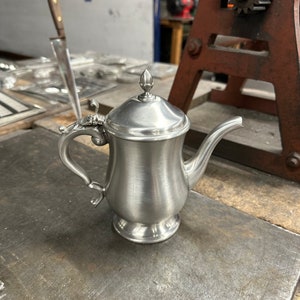 Pewter Teapot / coffee pot matt brushed finish