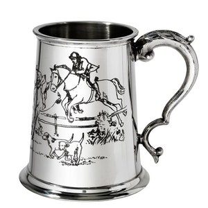 Hunting Scene 1 pint pewter Tankard - Wentworth Pewter