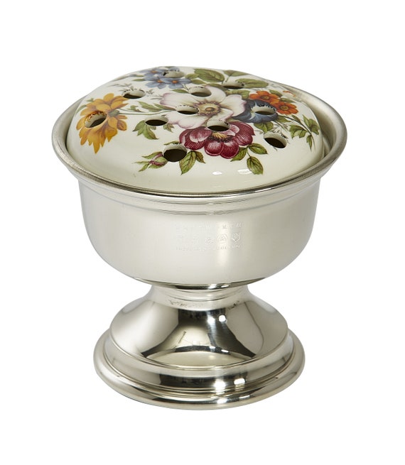 Posy Bowl Potpourri Bowl Pewter and Ceramic Flower Dish Etsy