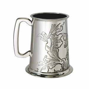 Acanthus Pattern Wentworth Pewter 1 Pint Tankard