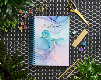 Personalised Teacher Planner / Lesson Planner - Floating Pearlescence / A4 A5