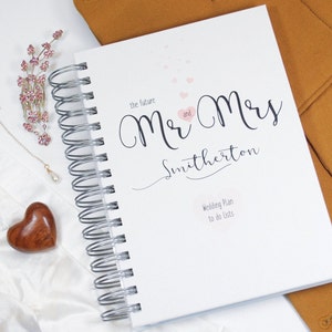 Personalised note book wedding to do list | Personalised Wedding Journal | Engagement Gift
