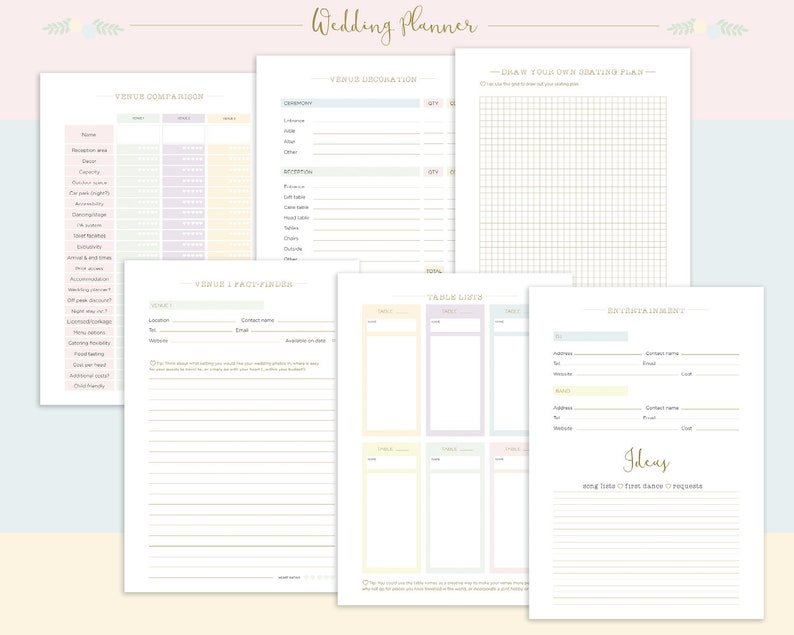 Personalised Wedding Planner - Diamond Design | Custom Wedding Organiser | Personalised Wedding Journal| Engagement Gift for Brides A4 / A5 zdjęcie 5