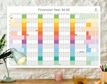 Personalised Colourful Wall Planner | Multicolour Wall Calendar | Rainbow Planner 2024 | Any Month Start! | Family Wall Planner