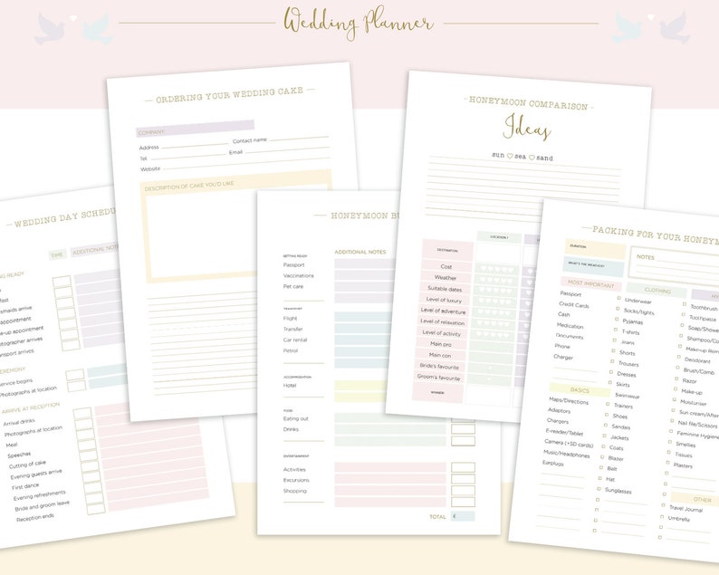 Personalised Wedding Planner - Diamond Design | Custom Wedding Organiser | Personalised Wedding Journal| Engagement Gift for Brides A4 / A5 zdjęcie 6