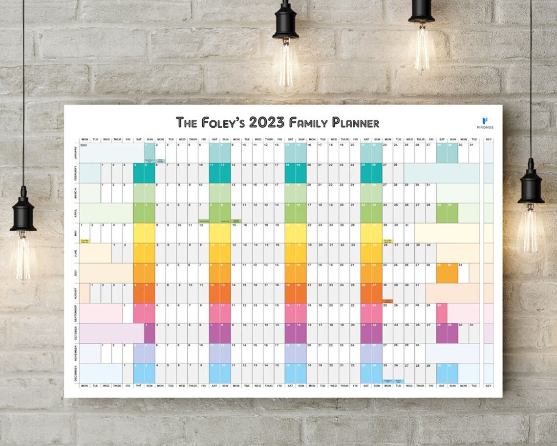 Personalised Wall Planner Printed Wall Calendar Year Etsy UK