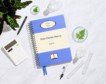 Personalised Teacher Planner / Lesson Planner Classic Book / Blue / A4 A5