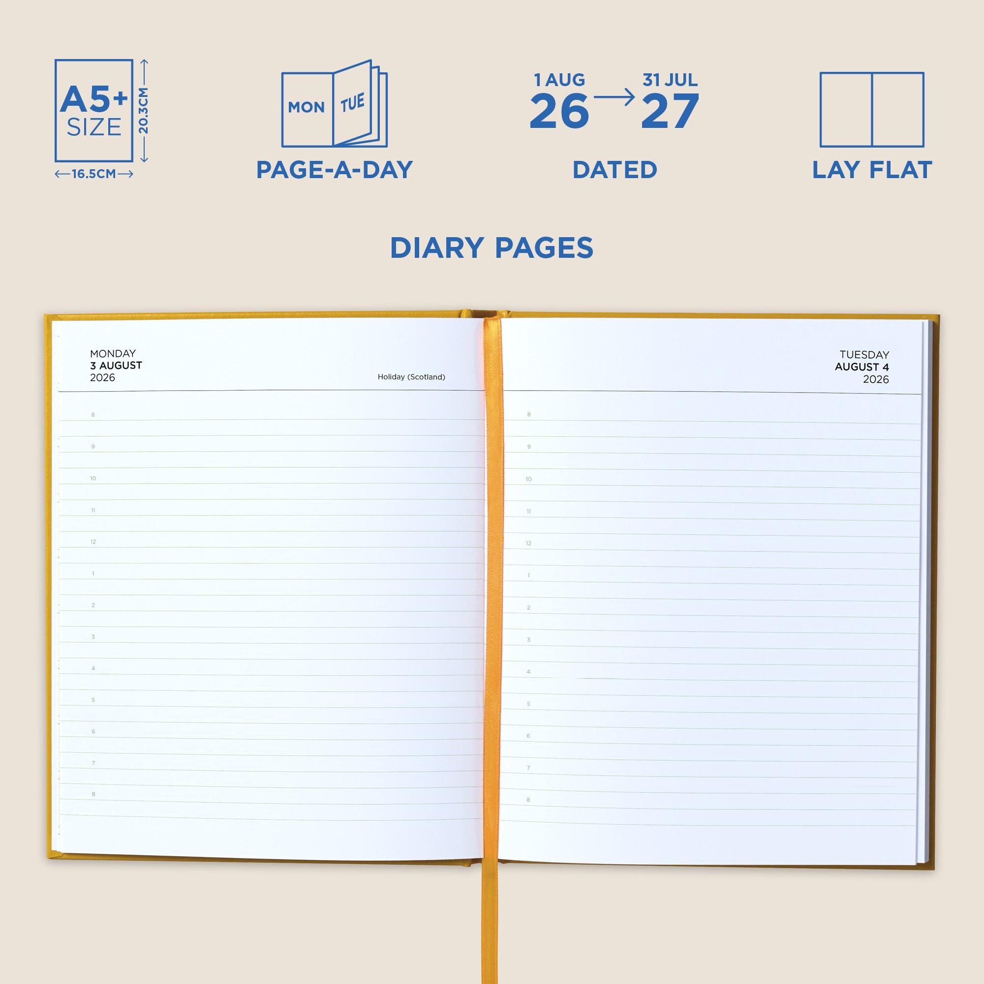 Personalised A5 Academic Diary 2026-2027 Page a Day - Etsy UK